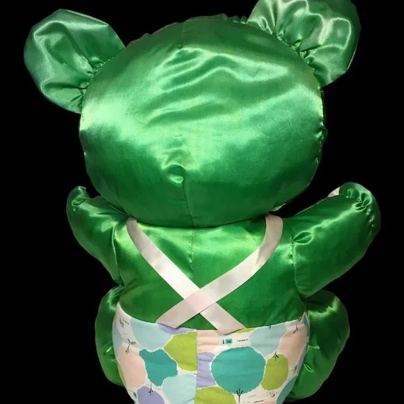 Unique Puffalump-like Plush Green Teddy Bear LARGE 18in. Stuffed Animal RARE